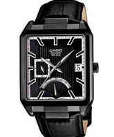 Casio, Men’s Watch  Beside Collection  Analog, Black Dial Black Leather Band, BEM-309BL-1AVDF